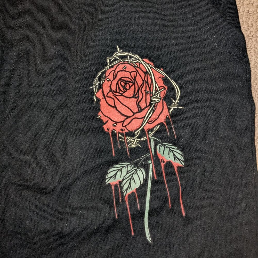 Black Joggers with Rose - Picture 2 of 6